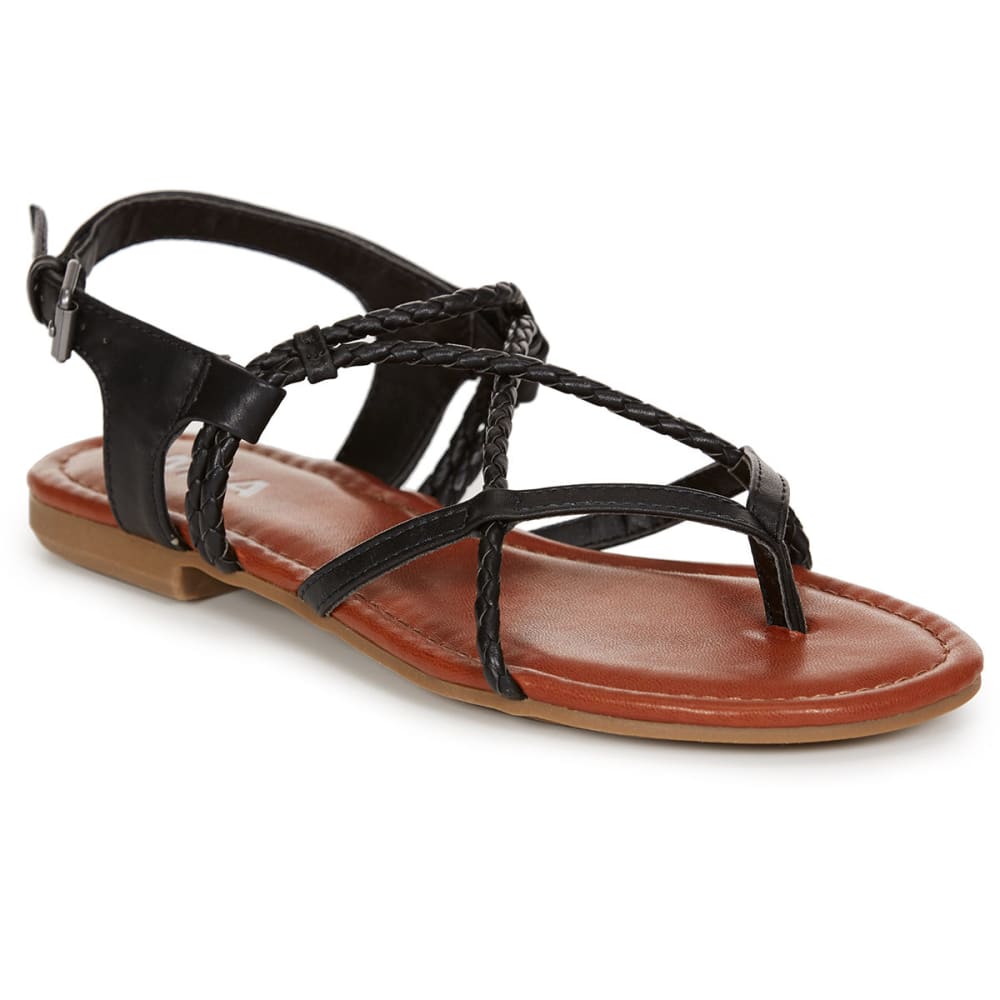 MIA Women's Dana Flat Sandals, Black - Bob’s Stores