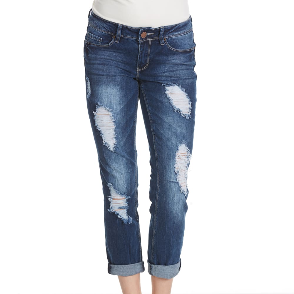 YMI Juniors' Distressed Boyfriend Ankle-Cuffed Jeans - Bob’s Stores