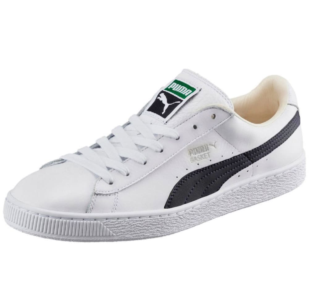 PUMA Men's Basket Classic LFS Skate Shoes, White/Black 8
