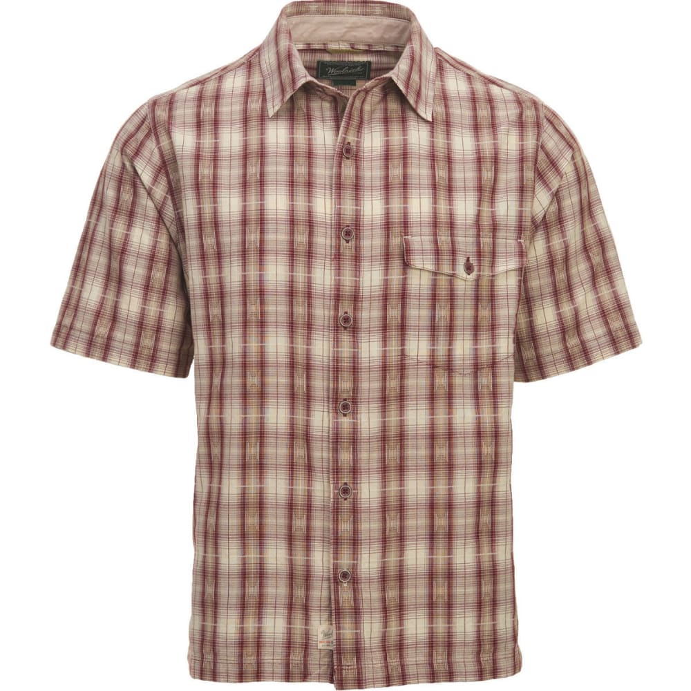 WOOLRICH Men's Overlook Dobby Eco Rich Plaid Short-Sleeve Shirt ...