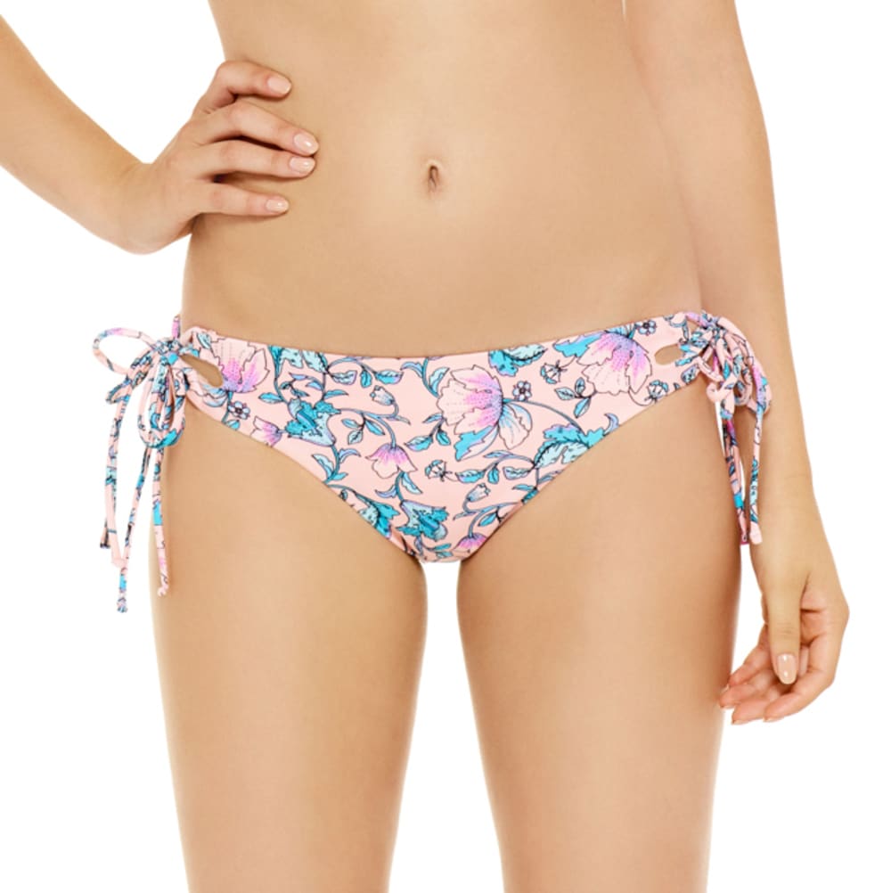 95 DEGREES Juniors' Laces Out Floral Cheeky Hipster Bikini Bottom L