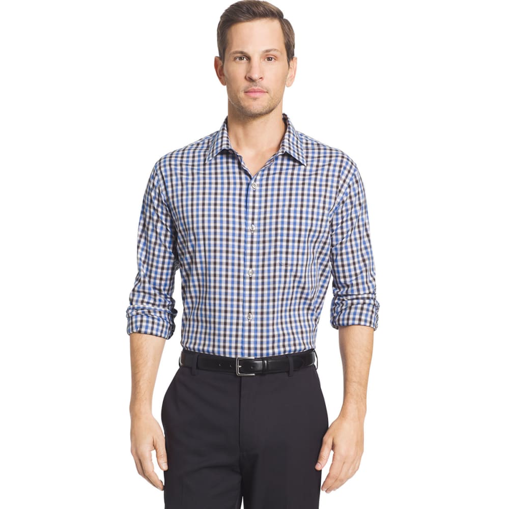 VAN HEUSEN Men's Traveler Tattersall Woven Long-Sleeve Shirt S