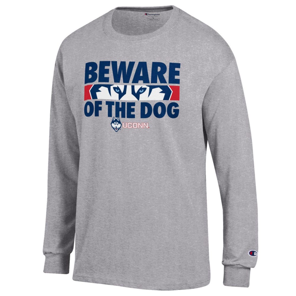 CHAMPION UCONN Men's Beware Of The Dog Oxford Long Sleeve Tee M