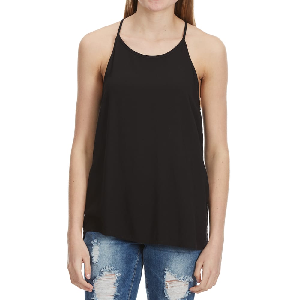 AMBIANCE Juniors' Hi-Neck Keyhole Back Tank S