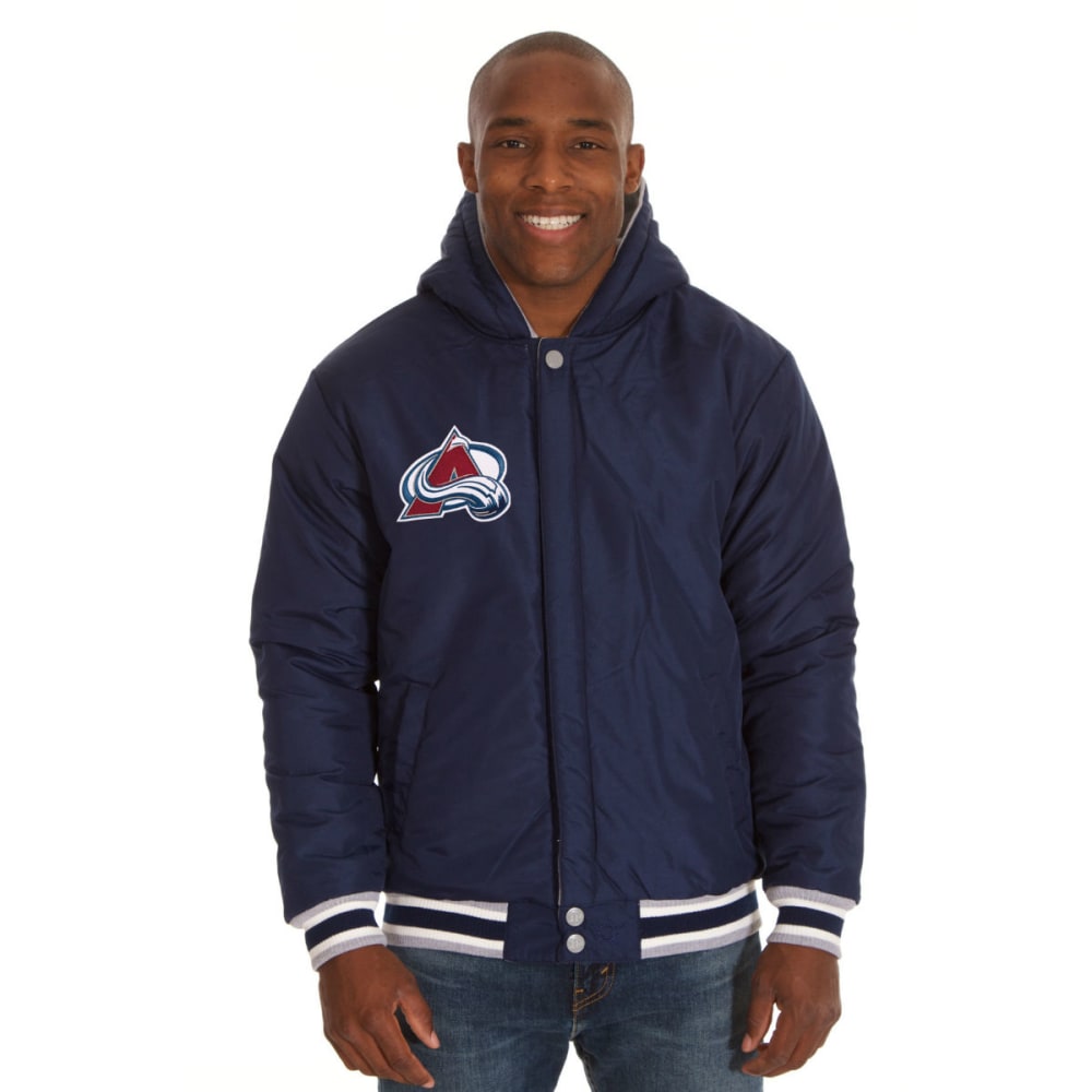 Men's JH Design Navy Colorado Avalanche 3-Time Stanley Cup Champions  Reversible Fleece and Faux Leather