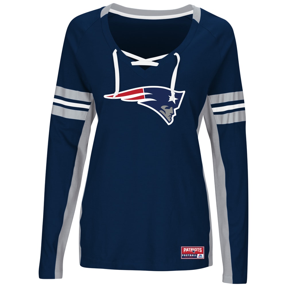 NEW ENGLAND PATRIOTS Women's Winning Style V-Neck Long-Sleeve Tee L