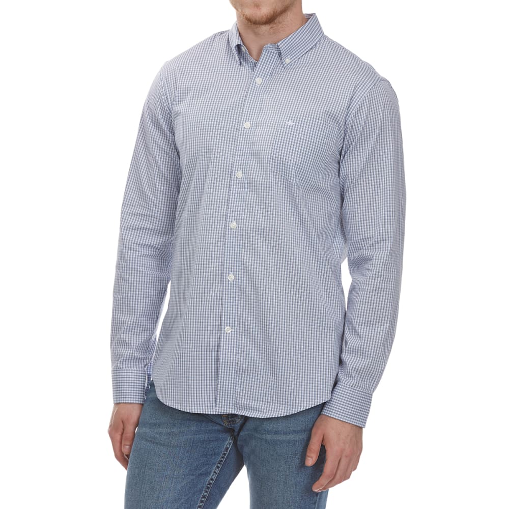 DOCKERS Men's Stretch Grid Woven Long-Sleeve Shirt M