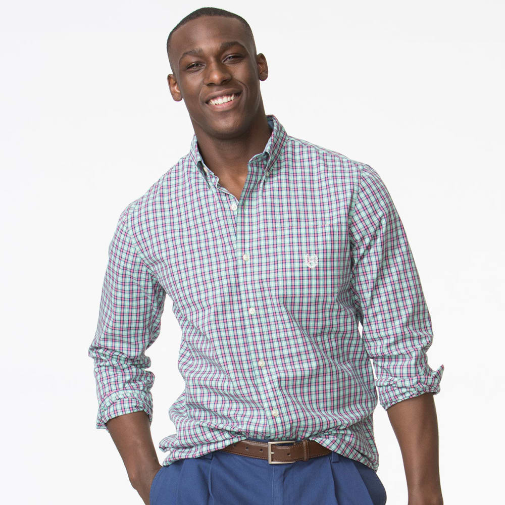 CHAPS Men's Easy Care Plaid Woven Long-Sleeve Shirt M