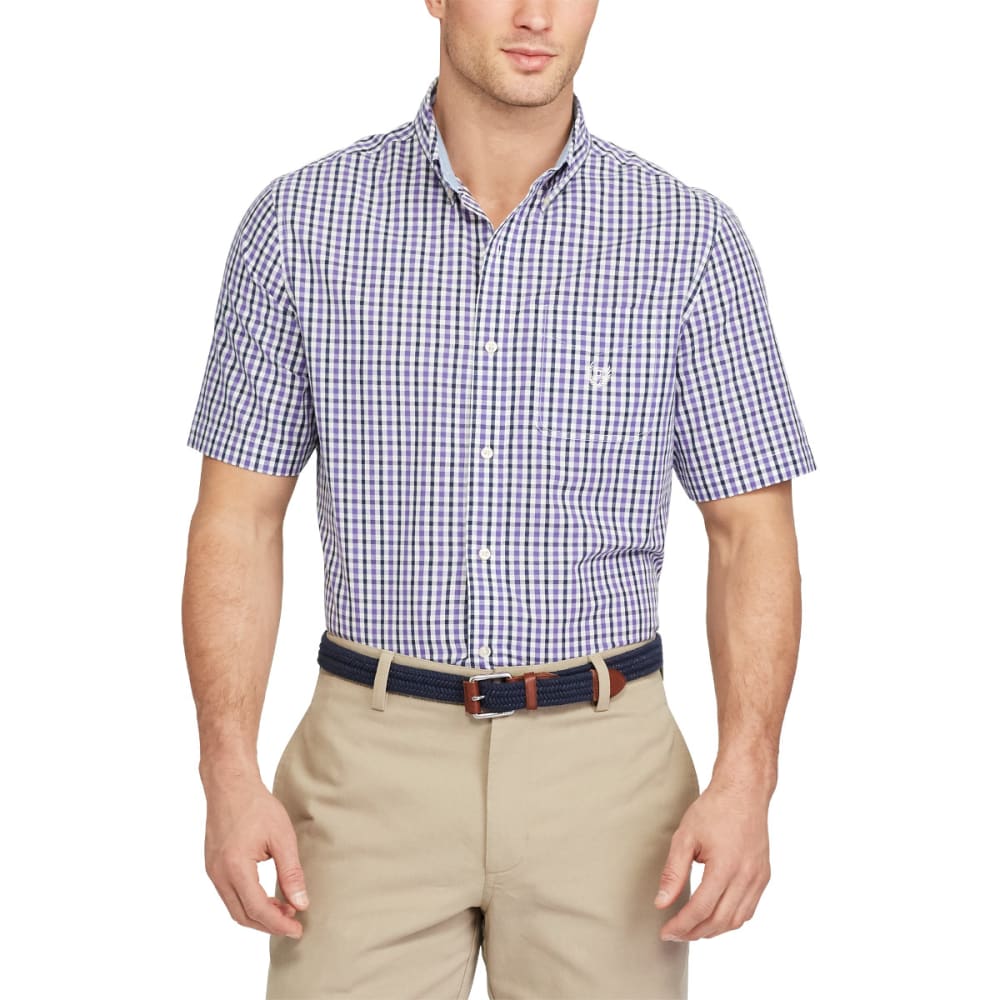 CHAPS Men's Easy Care Gingham Woven ShortSleeve Shirt Bob’s Stores