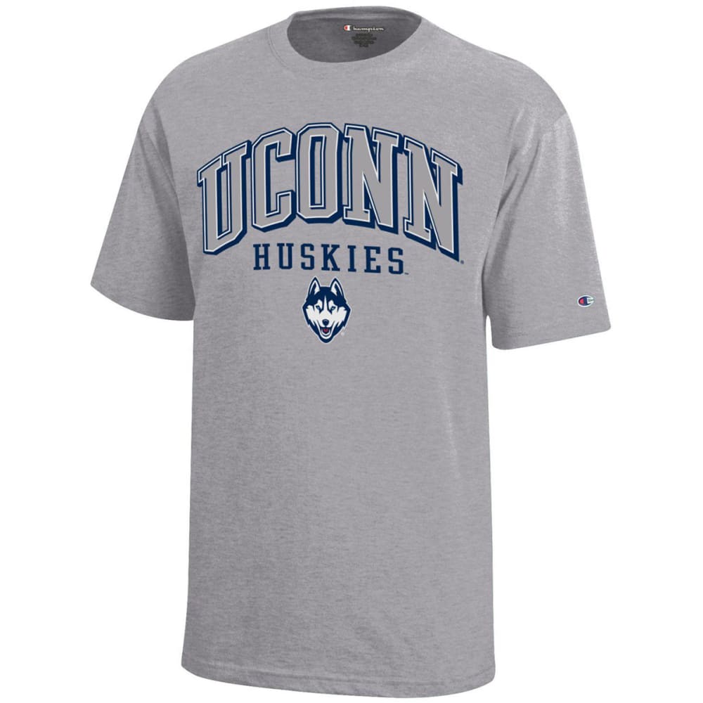 CHAMPION Boys' UConn Jersey Cotton Heather Short-Sleeve Tee S