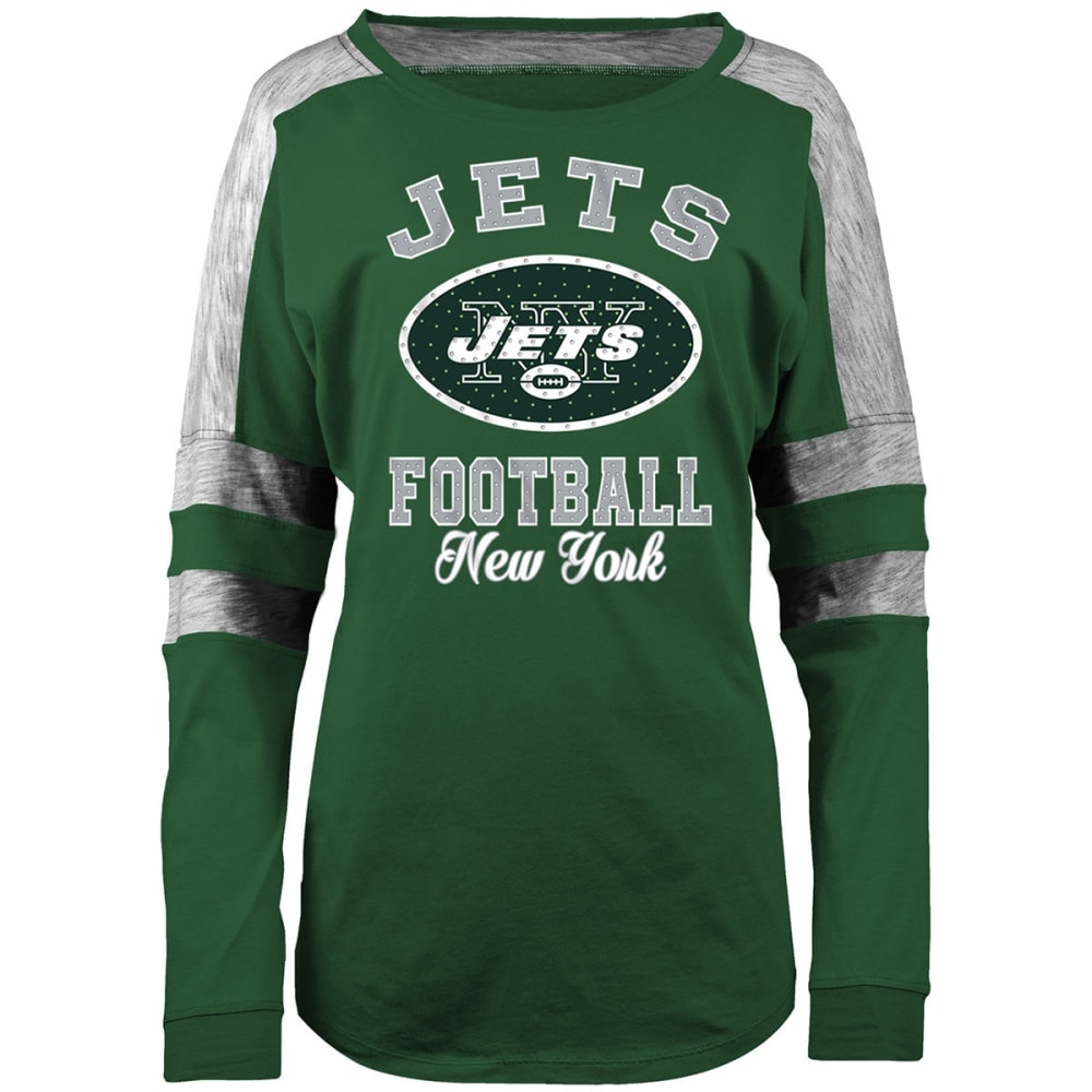 NEW YORK JETS Women's Baby Jersey Scoop Neck Long-Sleeve Tee S