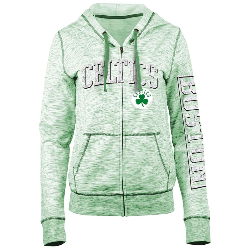 BOSTON CELTICS Women's Space-Dye Full-Zip Fleece Hoodie M