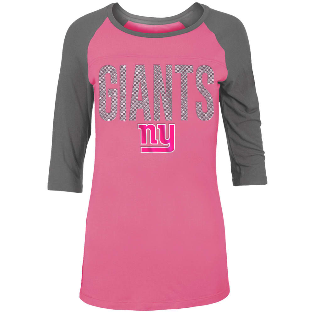 NEW YORK GIANTS Girls' Scoop Neck ¾ Raglan Sleeve Tee 14-16