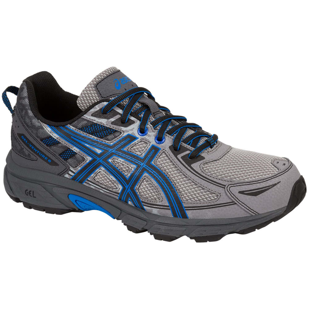 ASICS Men's GEL-Venture 6 Running Shoes, Aluminum/Black/Blue 8