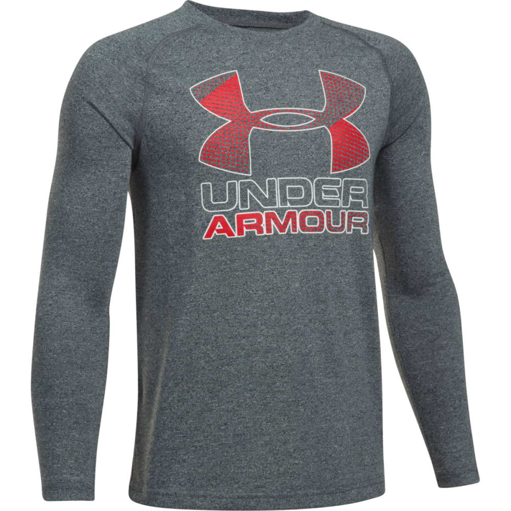 UNDER ARMOUR Boys' Hybrid Big Logo Long Sleeve Tee S