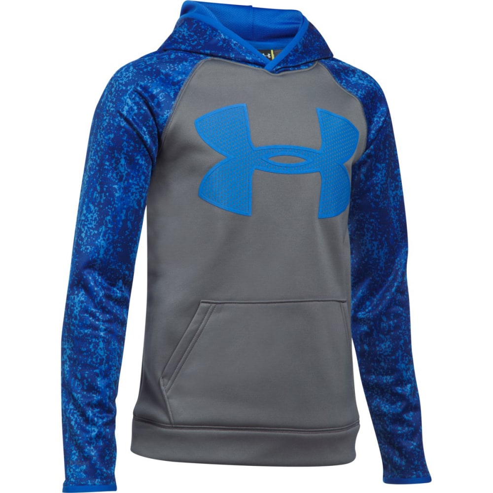 UNDER ARMOUR Big Boys' UA Storm Armour Fleece Big Logo Printed Pullover Hoodie S