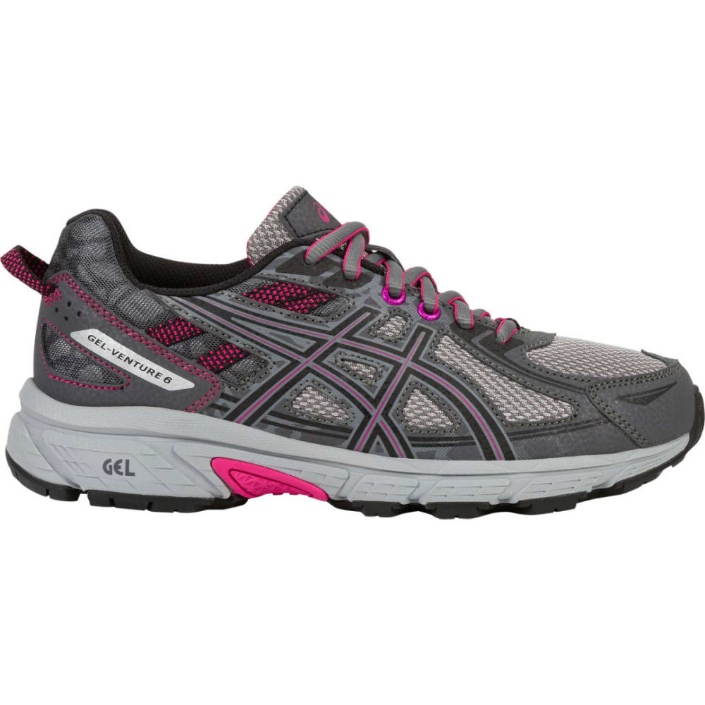 ASICS Women's GEL-Venture 6 Running Shoes, Carbon/Black/Pink Peacock 6