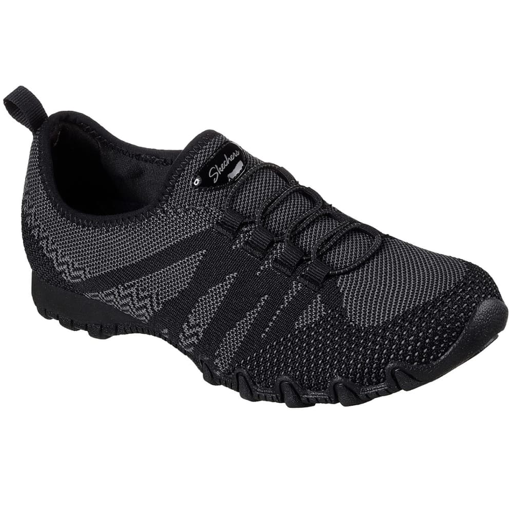 SKECHERS Women's Relaxed Fit: Bikers - Get With Knit Casual Shoes, Black 6