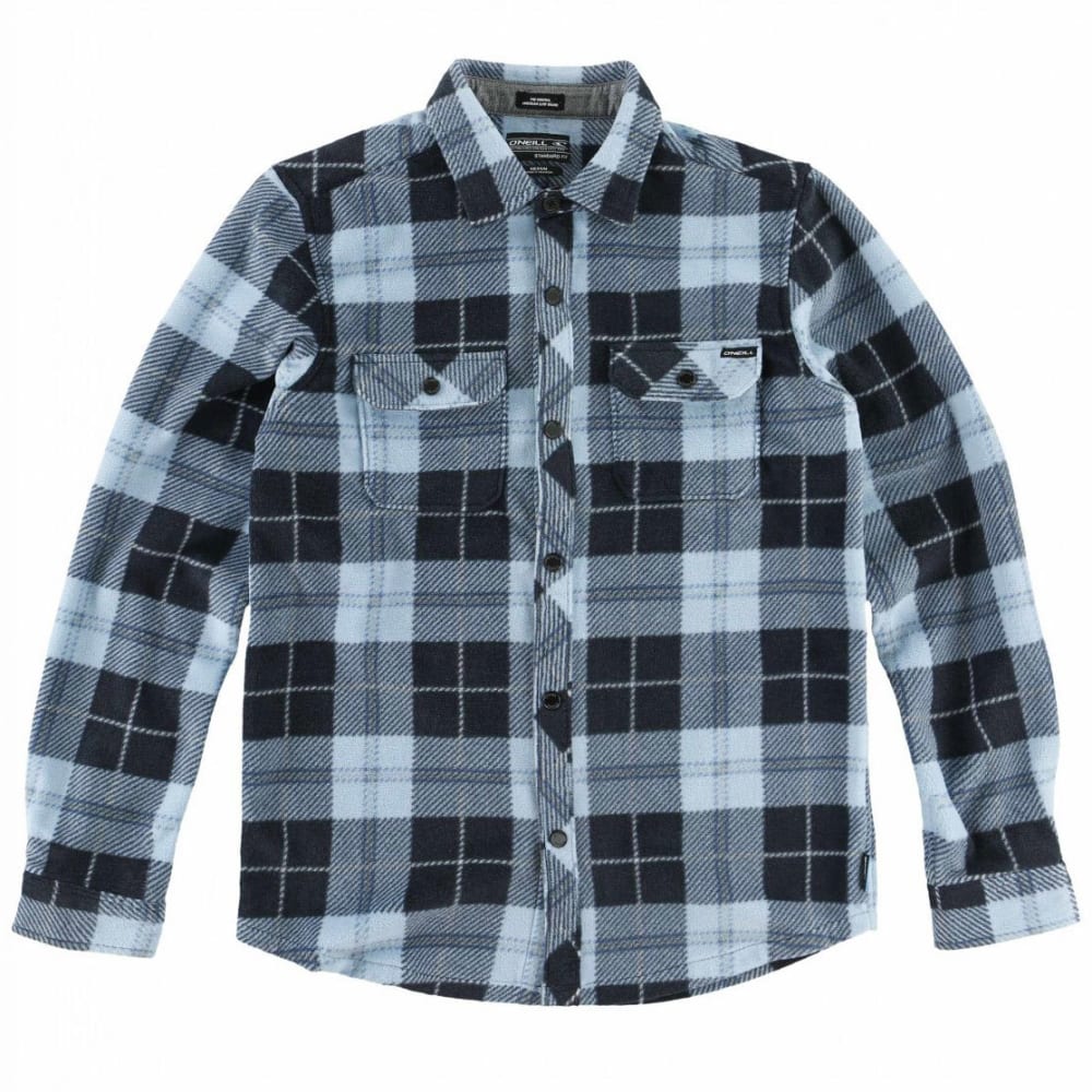O'NEILL Boys' Glacier Plaid Long-Sleeve Shirt M
