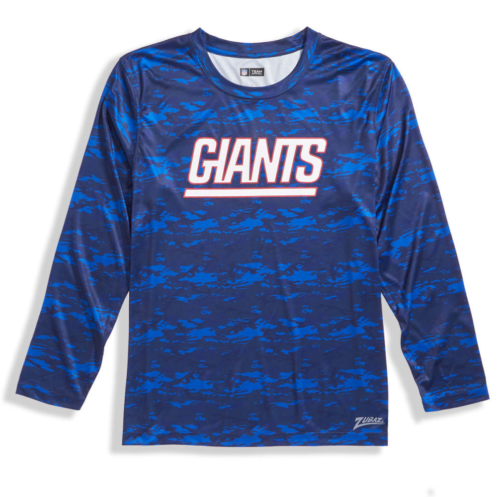 NEW YORK GIANTS Men's Tone-on-Tone Post Poly Long-Sleeve Tee M