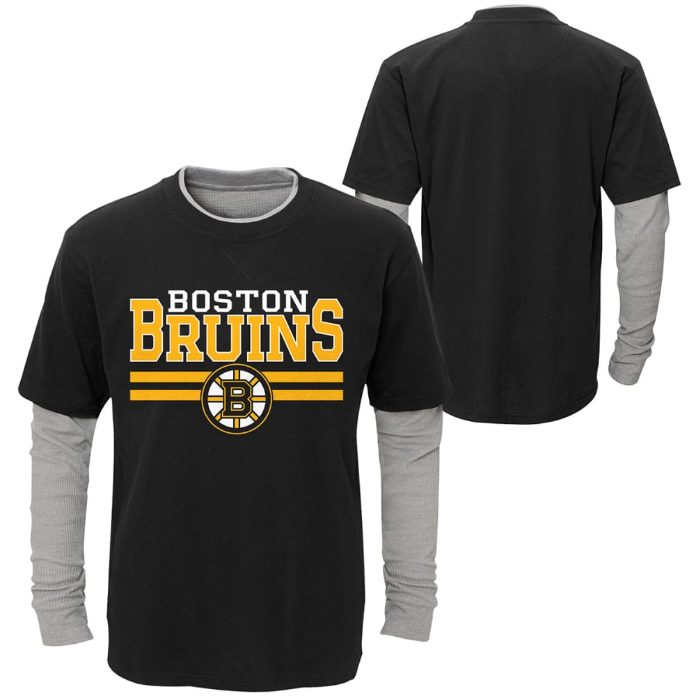 BOSTON BRUINS Big Boys' Defensive Pair Layered Long-Sleeve Tee S