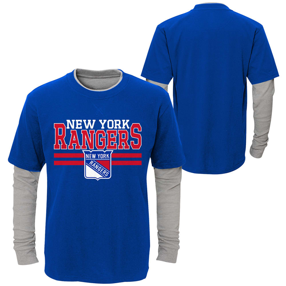 NEW YORK RANGERS Big Boys' Defensive Pair Layered Long-Sleeve Tee S