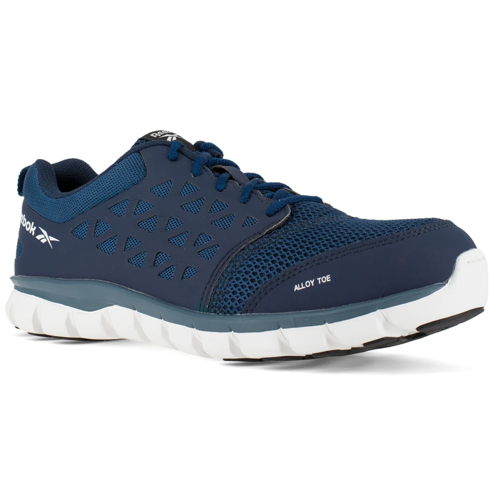 REEBOK WORK Men's Sublite Cushion Work Alloy Toe Work Shoes, Navy 7