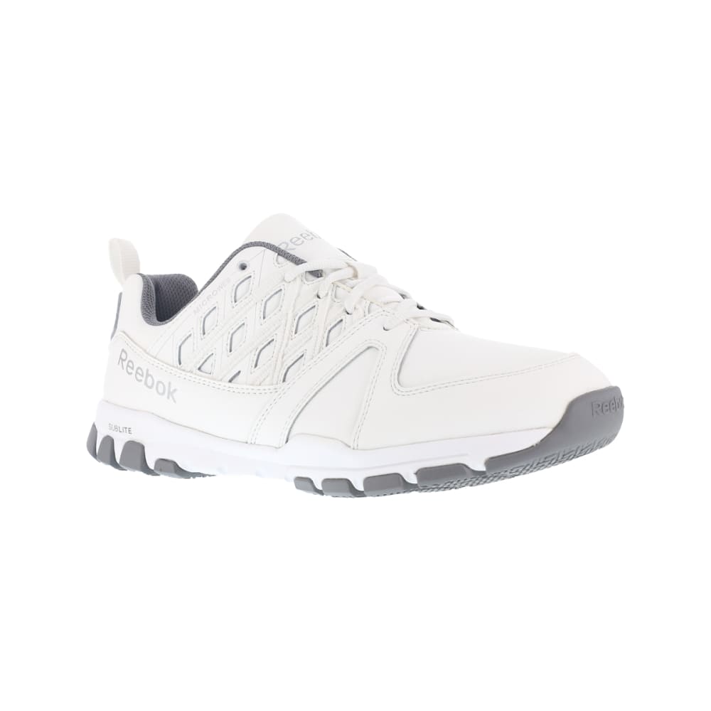 REEBOK WORK Men's Sublite Work Soft Toe Sneakers, White, Wide 6