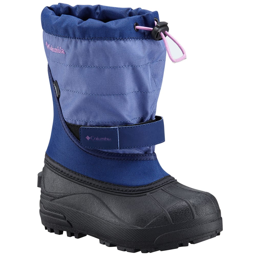 COLUMBIA Girls' Powderbug Plus II Waterproof Snow Boots, Eve/Northern Lights 4