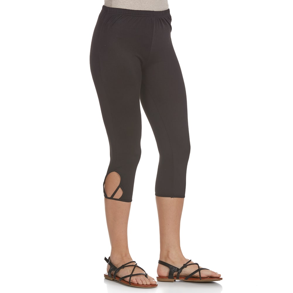 POOF Juniors' Solid Lattice Hem Capri Leggings - Bob's Stores