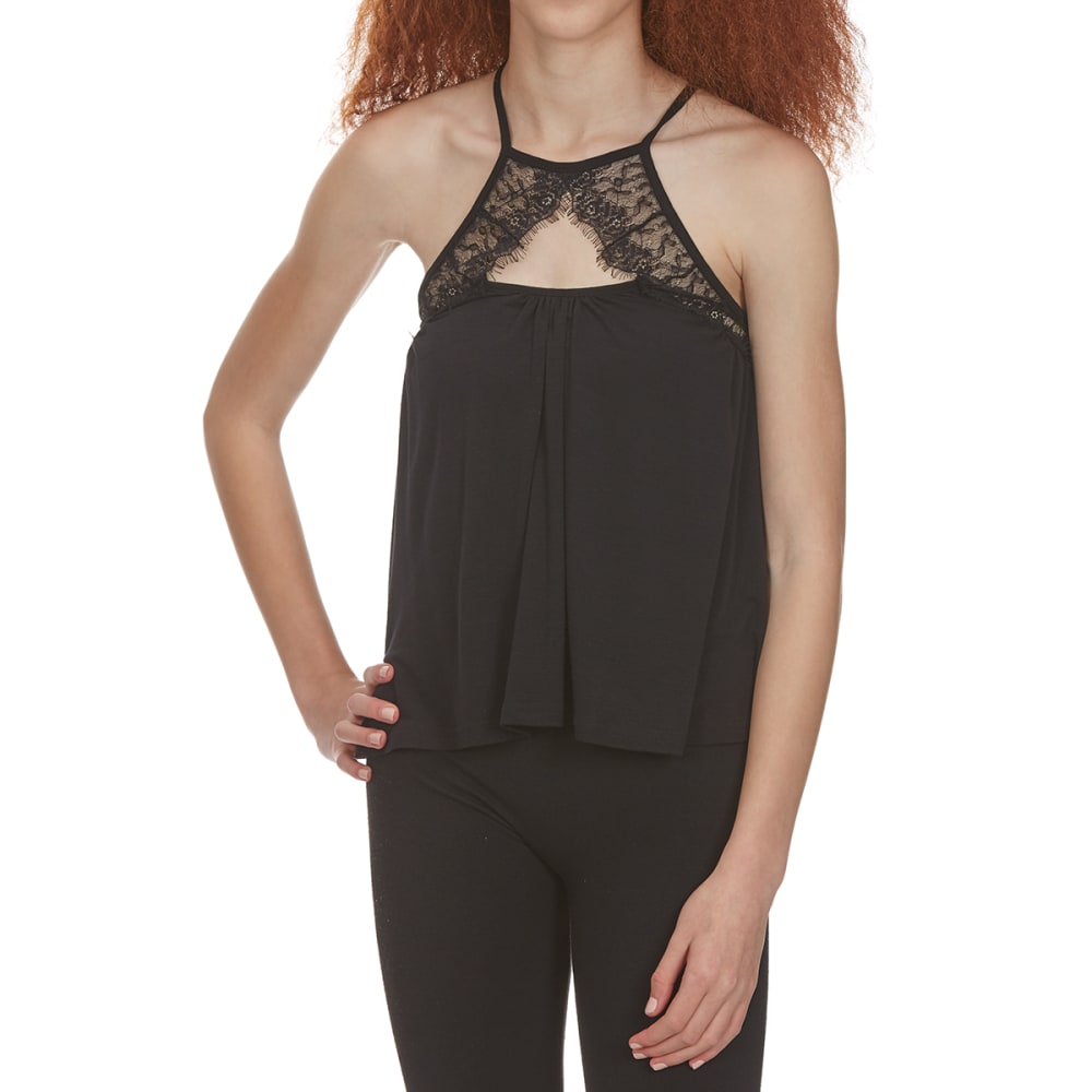 POOF Juniors' Lace Front Tank S