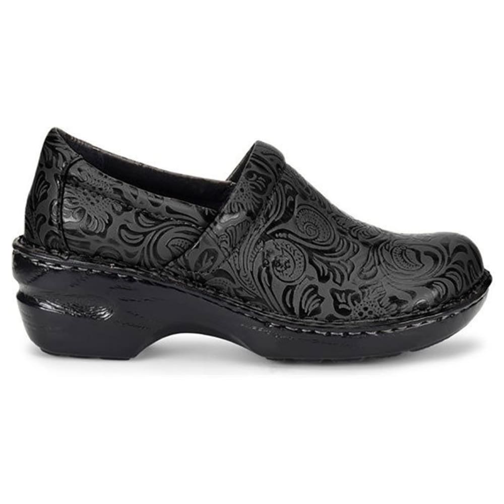 B.O.C. Women's Peggy Tooled Leather Clogs, Black, Wide - Bob’s Stores