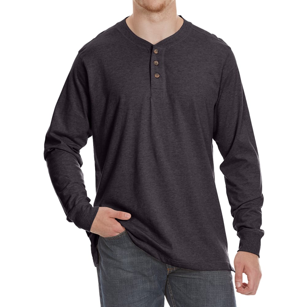 RUGGED TRAILS Men's Sueded Henley Long-Sleeve Tee - Bob’s Stores