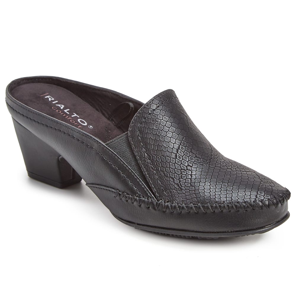 RIALTO Women's Vette Mules, Black/Exotic Print - Bob’s Stores