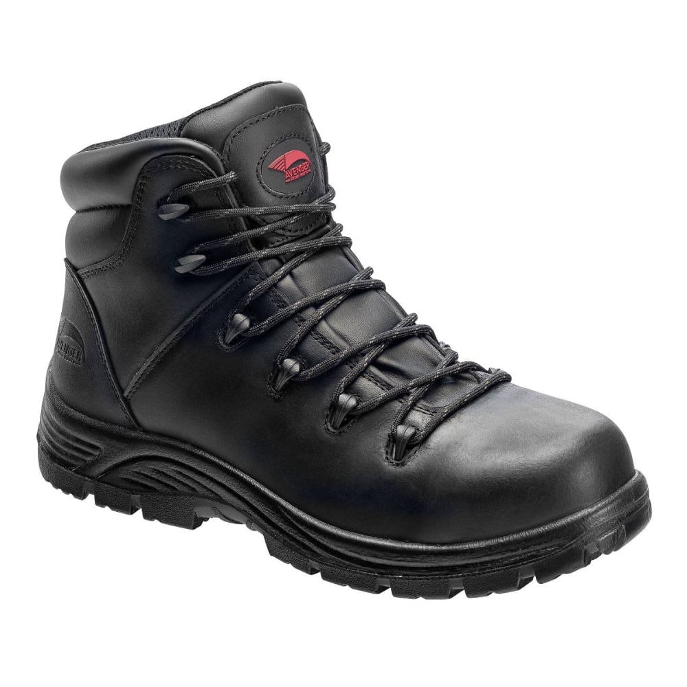 AVENGER Men's 7223 Leather Comp Toe Waterproof Hiking Boots, Black, Medium Width 7