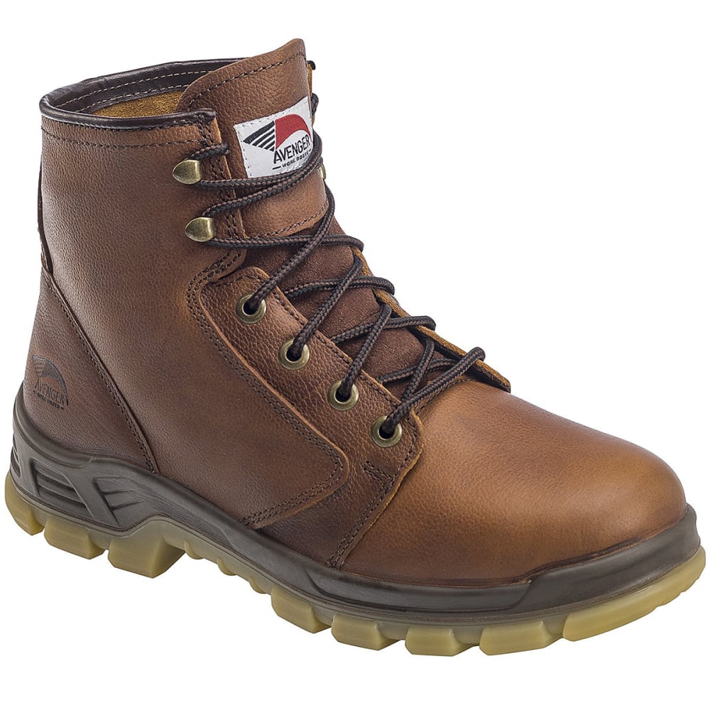 AVENGER Men's 6 in. Leather EH Soft Toe Work Boots, Wide 7