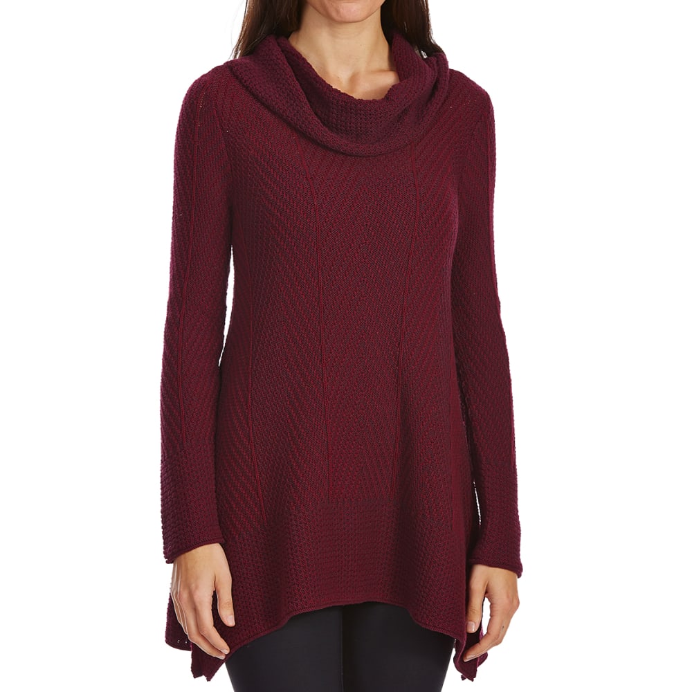 JEANNE PIERRE Women's Cowl Herringbone Tunic Sweater - Bob’s Stores