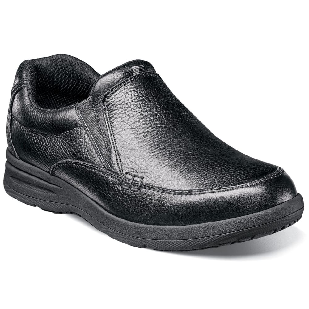 NUNN BUSH Men's Cam Moc Toe Slip-On Shoes, Black 10.5