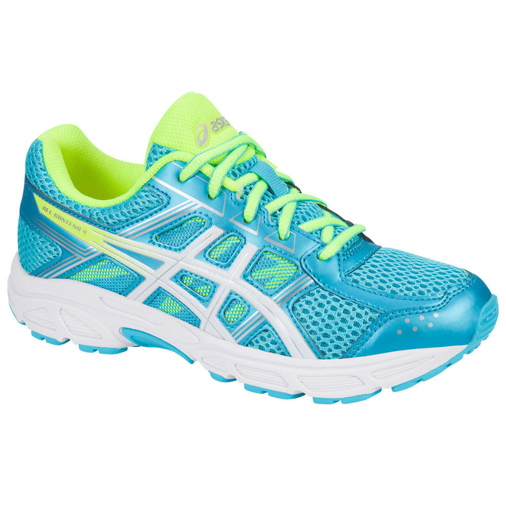 ASICS Girls' Grade School GEL-Contend 4 Running Shoes, Aquamarine/White/Yellow 3.5