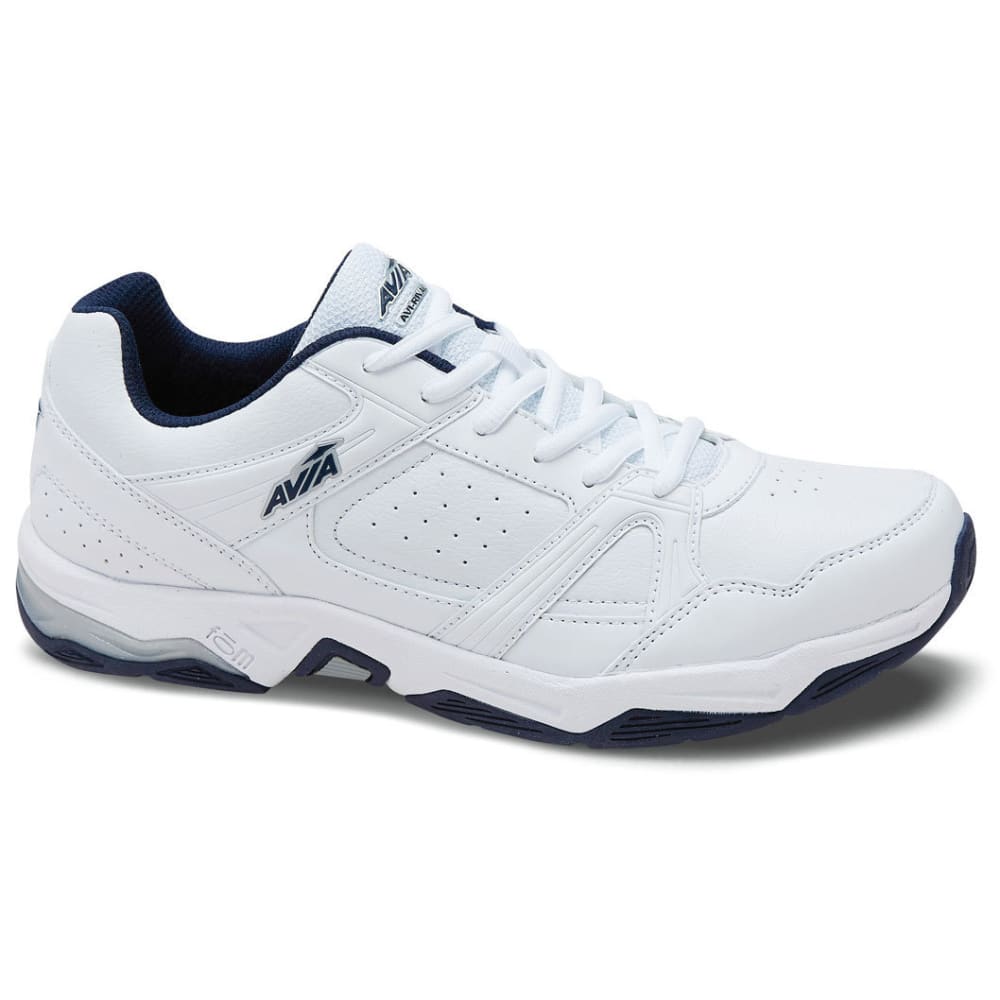 AVIA Men's Avi-Rival Walking Shoes, White/True Navy/Chrome Silver, Wide ...