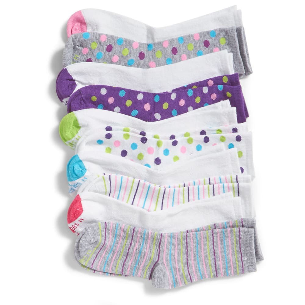 HANES Big Girls' Crew Socks, 10-Pack M