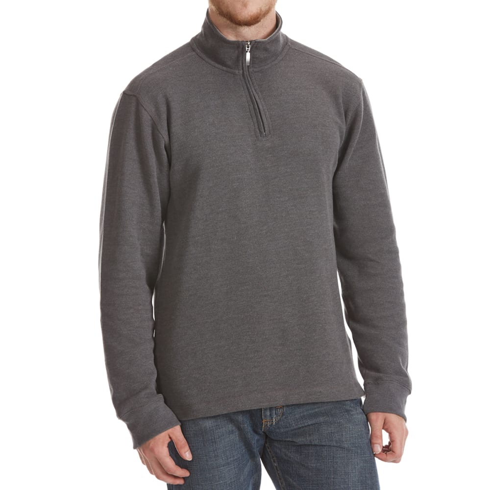 RUGGED TRAILS Men's French Rib 1/4 Zip Knit Pullover M