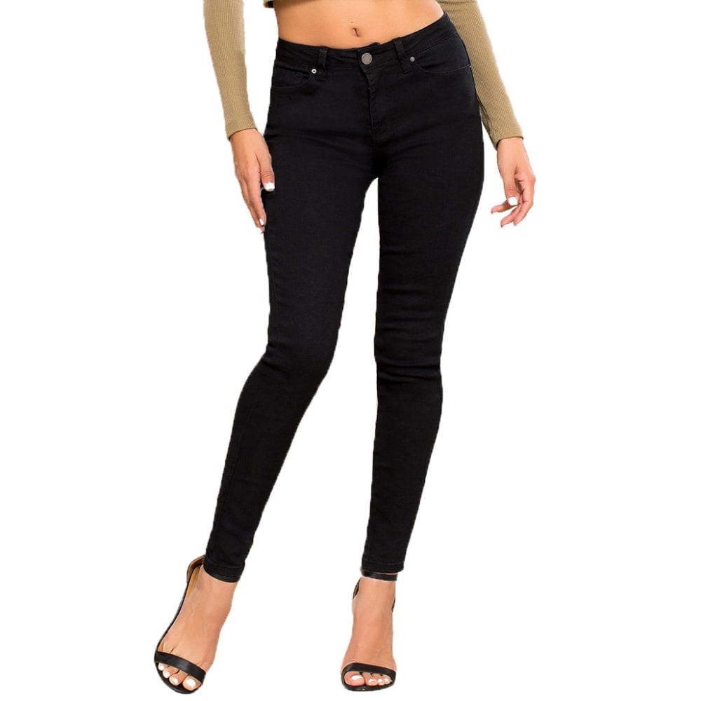YMI Juniors' Hide Your Muffin Top High-Waist Skinny Jeans 1