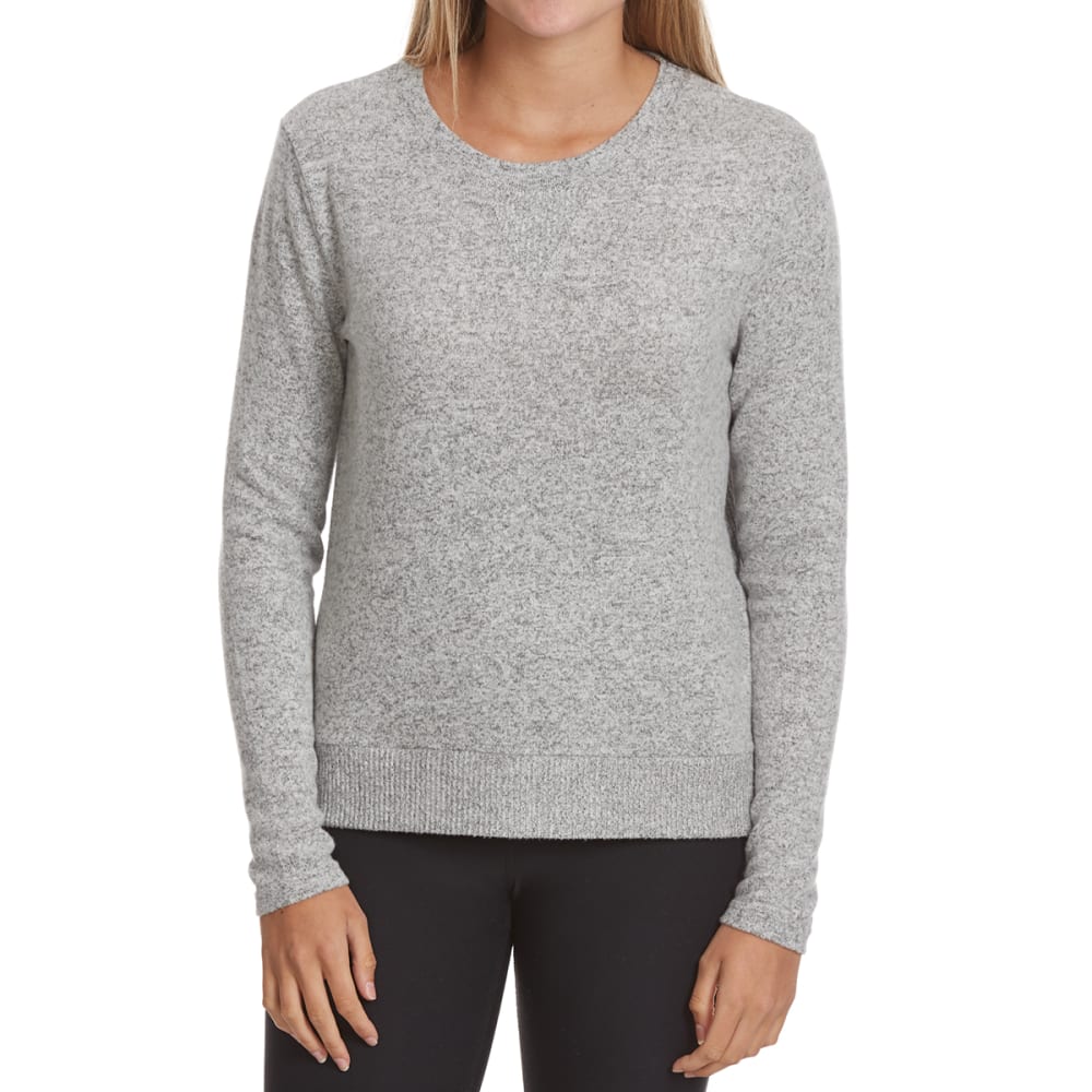 POOF Juniors' Marled High-Low Snit Long-Sleeve Sweater S