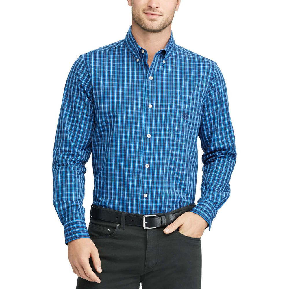 CHAPS Men's Stretch Grid Poplin Long-Sleeve Shirt - Bob’s Stores