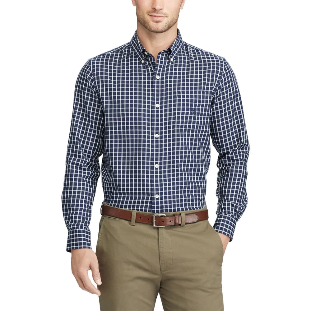 CHAPS Men's Easy-Care Tattersall Long-Sleeve Shirt - Bob’s Stores