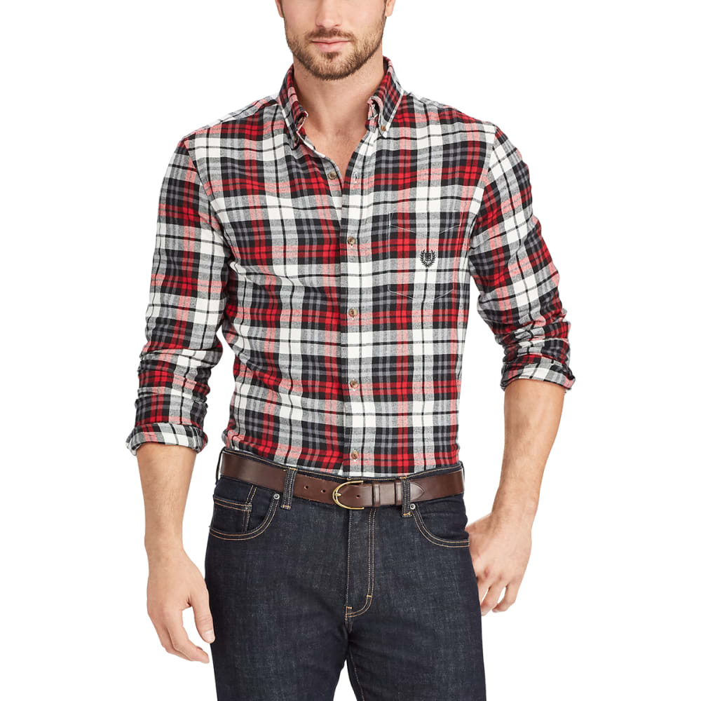 CHAPS Men's Plaid Flannel Performance Long-Sleeve Shirt - Bob’s Stores