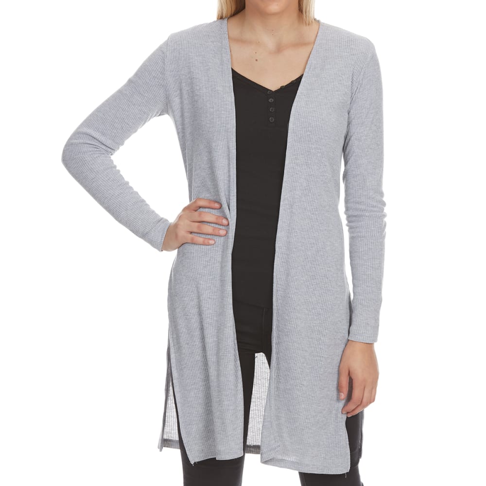 AMBIANCE APPAREL Juniors' Ribbed Hacci Side-Slit Duster S