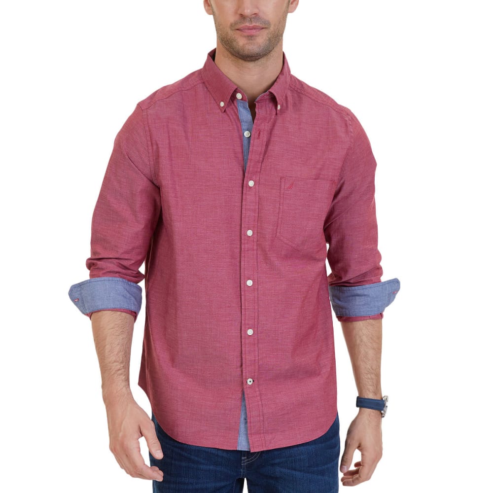 NAUTICA Men's Classic Fit Stretch Woven Long-Sleeve Shirt - Bob’s Stores