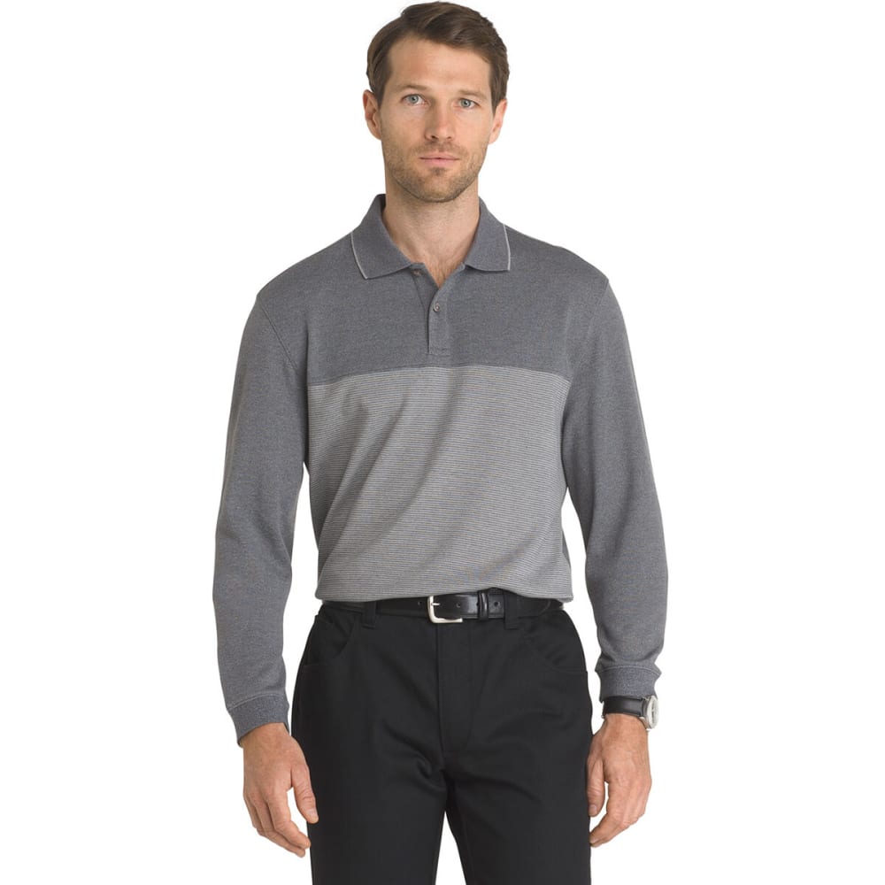 VAN HEUSEN Men's Jaspe Long-Sleeve Polo Shirt M